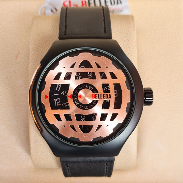 Belleda B8715 Leather Strap Original Watch Dial Gold Color