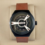 Belleda B8715 Original Watch Leather Strap Dial Black & Gold Color