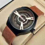 Belleda B8715 Original Watch Leather Strap Dial Black & Gold Color