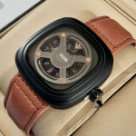 Belleda B8714 Leather Strap Original Watch Brown & Grey Color