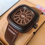 Belleda B8714 Leather Strap Original Watch Dial Black & Grey Color