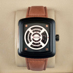 Belleda B9290 Original Watch Leather Strap Dial Black & Gold Color