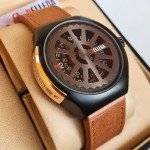 Belleda B8715 Leather Strap Original Watch Dial Round Black Color