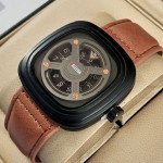 Belleda B8714 Leather Strap Original Watch Brown & Grey Color