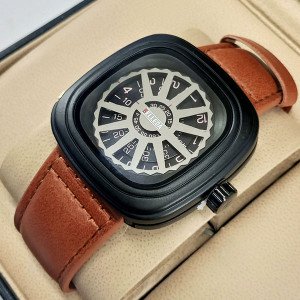 Belleda B8714 Leather Strap Original Watch Black & Grey Color