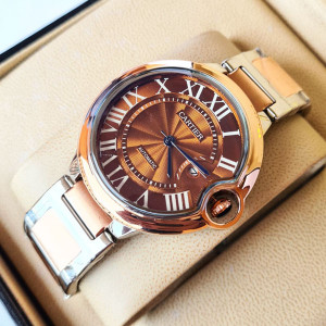 Cartier 3835 watch Silver + Rose Gold chain strap watch