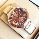 Cartier 3835 watch Silver + Rose Gold chain strap watch