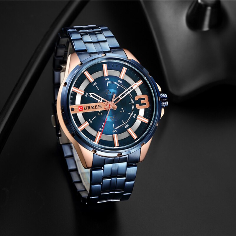 Curren M8333 Watch Chain Strap Blue Chain