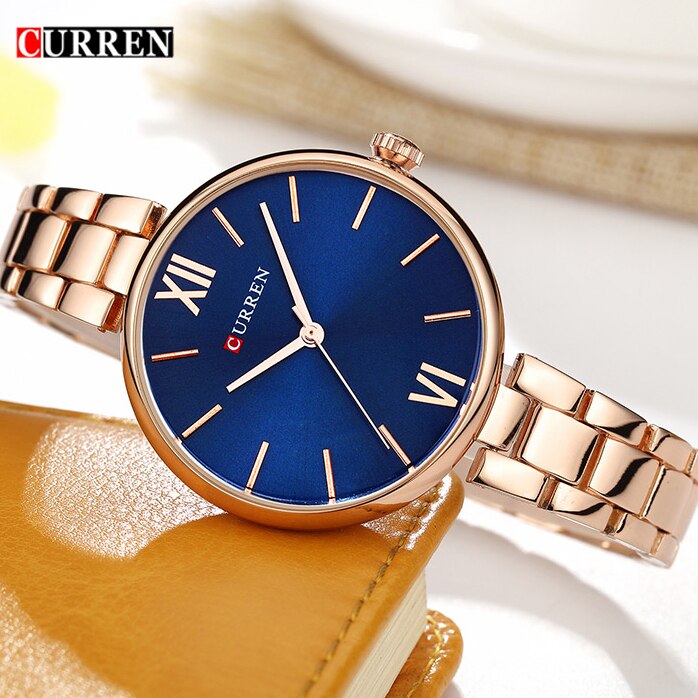 Curren C9017L Ladies Rose Gold Strap Wrist Watch