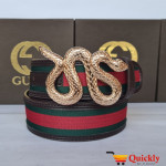 Gucci Imported Belt Gold Buckle Snake Design