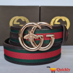 Gucci Imported Belt Gold Stylish Buckle Bee Design