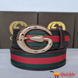 Gucci Imported Belt Gold Snake Stylish Buckle