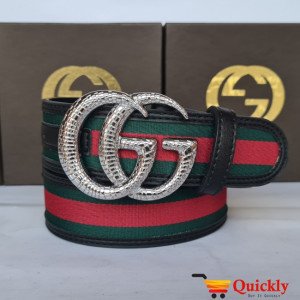 Gucci Imported Belt Silver Color Design Buckle