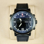 Kademan K004 Watch Leather Strap Analog & Digital Stylish Watch