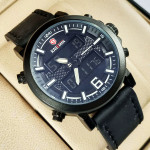 Kademan K004 Watch Leather Strap Analog & Digital Stylish Watch