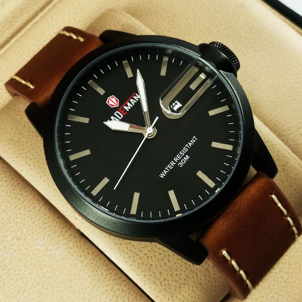 Kademan 529G Watch Leather Strap Stylish Watch With Date
