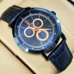 Kademan 818G Watch Chronograph Leather Strap