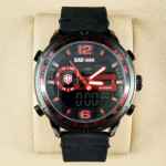 Kademan K6165 Watch Leather Strap Analog & Digital Stylish Watch