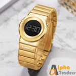 KADEMAN 9052 Women Simple Bracelet Watch with Steel Strap Waterproof Electronic Watch - Gold