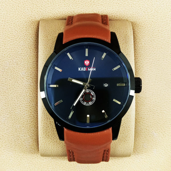 Kademan 560B Watch Leather Strap With Date