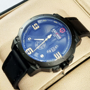Kademan 6154G Watch With Days Leather Strap