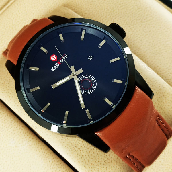 Kademan 560B Watch Leather Strap With Date