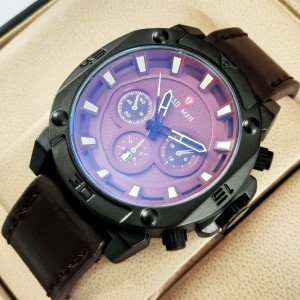 Kademan 6048G Watch Leather Strap With Date