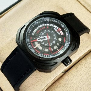 Kademan 663 Watch With Day & Date Leather Strap