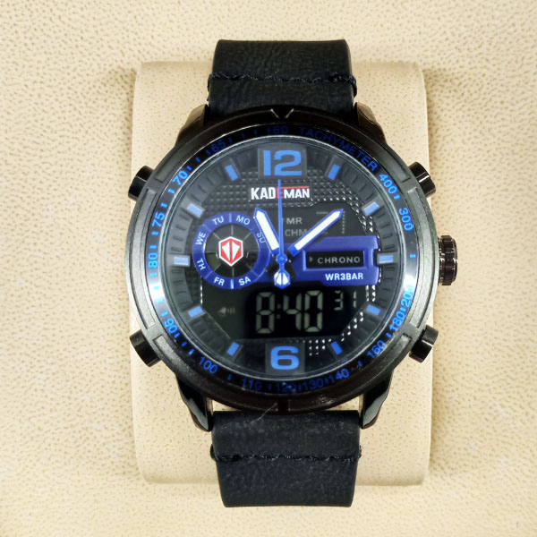 Kademan K6165 Watch Leather Strap Analog & Digital