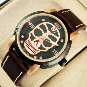 Kademan 665 Watch Stylish Watch Skull Style Leather Strap