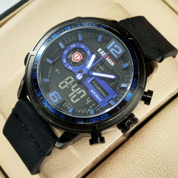Kademan K6165 Watch Leather Strap Analog & Digital