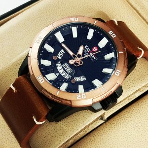 Kademan 6158 Watch With Day & Date Leather Strap