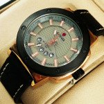 Kademan 6167G Watch Leather Strap With Date