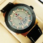 Kademan 6167G Watch Leather Strap With Date