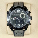 Kademan K820G Watch Leather Strap Analog & Digital Watch