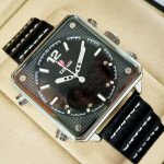 Kademan K9088 Black Silver Digital Watch Leather with Night Vision