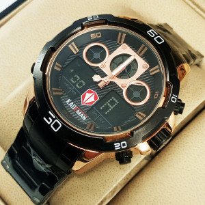 Kademan k6163g Men Watch With Chain Strap & Date