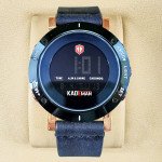 Kademan K010G Watch Leather Strap Digital Watch Dark Brown