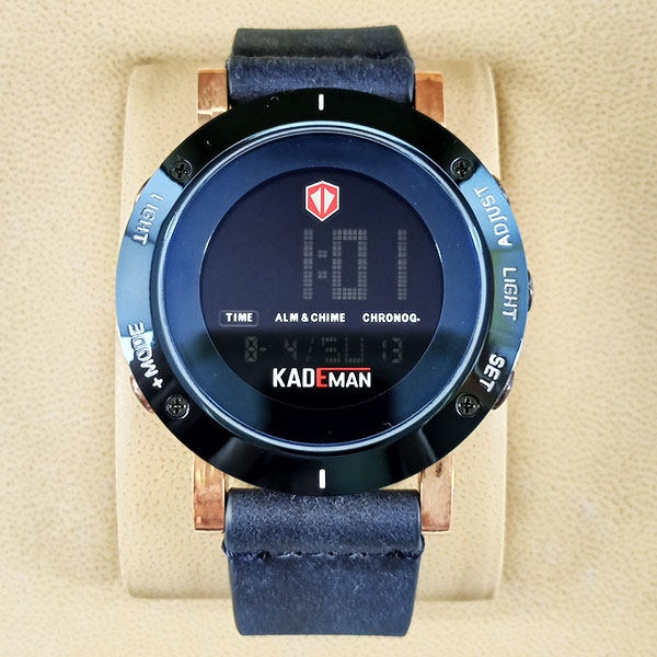 Kademan K010G Watch Leather Strap Digital Watch Dark Brown