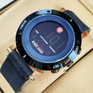 Kademan K010G Watch Leather Strap Digital Watch Dark Brown