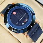 Kademan K010G Watch Leather Strap Digital Watch Dark Brown
