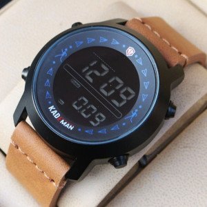Kademan 6181G Watch Leather Strap Digital Watch