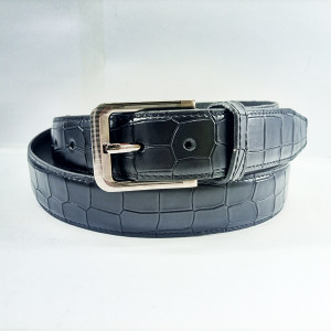 Genuine Leather Belt Black Color With Buckle Crocodile For Men QBL019