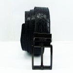 Genuine Leather Belt Crocodile Black Color With Buckle  For Men QBL028