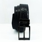 Genuine Leather Belt Crocodile Black Color With Buckle  For Men QBL028