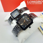 Longbo Original Couple Watches Chain Strap Black Color