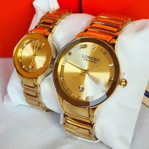 Longbo Original Couple Watches Gold Color Rado Style