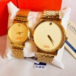 Longbo Original Couple Watches Gold Color Movado Style
