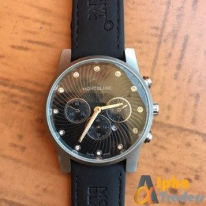 MontBlanc Black Watch Leather Strap With Date
