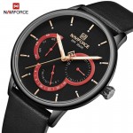 NAVIFORCE NF3011M Black Leather Men Watch